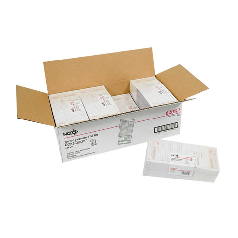 National Checking No Carbon 2 Part 16 Line Tan Guestcheck -- 2000 per case.