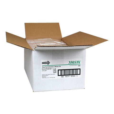 National Checking Company Carbonless Guest Check Board - 3 Part Maroon, 15 Line, 4.20 x 8.50 inch -- 2000 per case.
