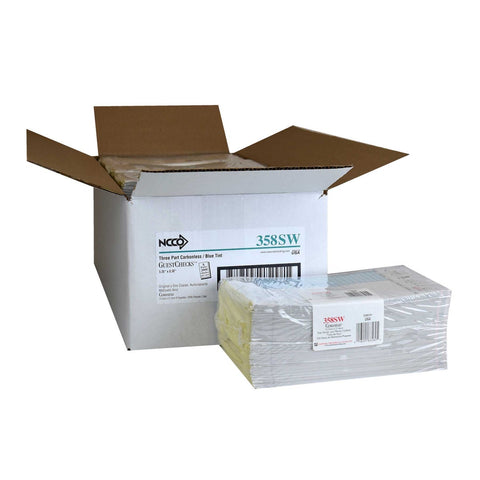National Checking No Carbon 3 Part 17 Line Blue Guestcheck, 250 checks per book -- 8 books per case.