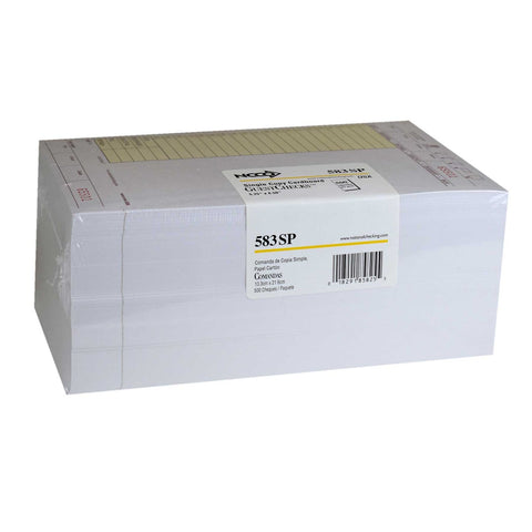 National Checking Company Guest Check Board - 1 Part Yellow, 20 Line, 5.25 x 8.5 inch -- 2000 per case.