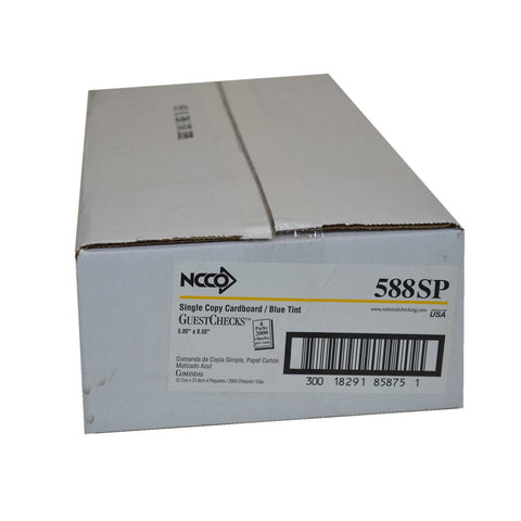 National Checking Company Guest Check Board - 1 Part Blue, 22 Line, 5 x 8.5 inch -- 2000 per case.