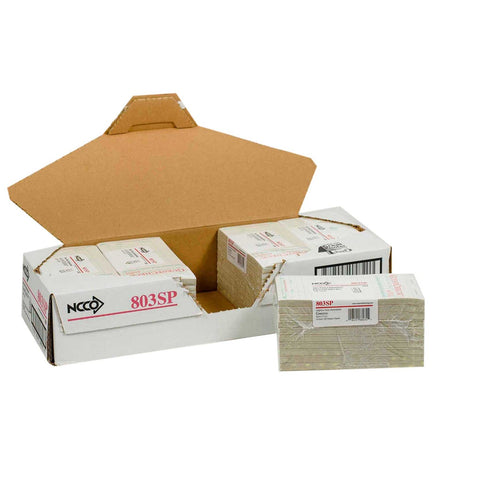 National Checking Company Carbonless Guest Check Paper - 2 Part White, 15 Line, 3.4 x 6.75 inch -- 50 per case.