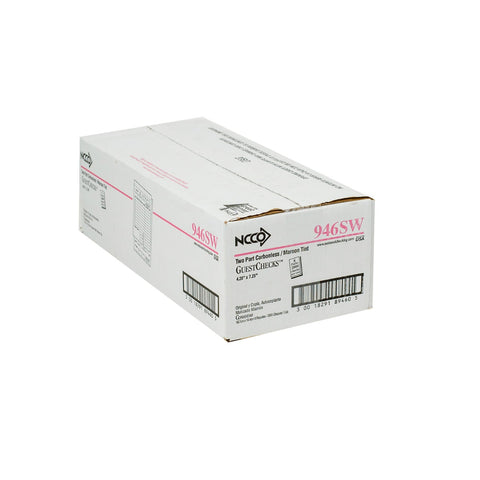 National Checking Company Carbonless Guest Check Board - 2 Part Maroon, 10 Line, 4.20 x 7.25 inch -- 2000 per case.