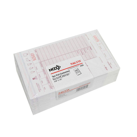 National Checking Company Carbonless Guest Check Board - 2 Part Maroon, 10 Line, 4.20 x 7.25 inch -- 2000 per case.
