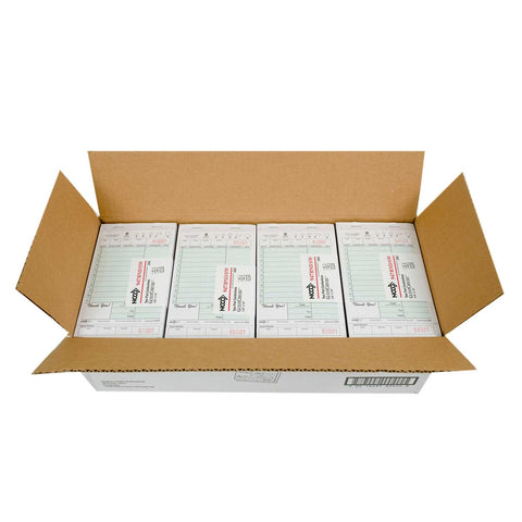 National Checking Company Carbonless Guest Check Board - 2 Part Green, 11 Line, 4.20 x 7.25 inch -- 2000 per case.