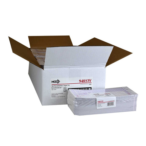 National Checking Company Carbonless Guest Check Board - 2 Part Purple, 16/32 Line, 4.20 x 9.75 inch -- 2500 per case.