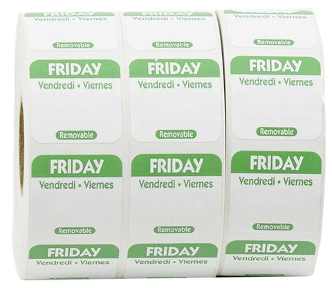 National Checking Friday Trilingual Removable Label -- 12 per case.