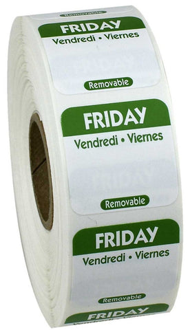 National Checking Friday Trilingual Removable Label -- 12 per case.