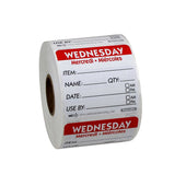National Checking DateIt Item Date Use By Wednesday Removable Label, 500 count per roll -- 18 rolls per case.