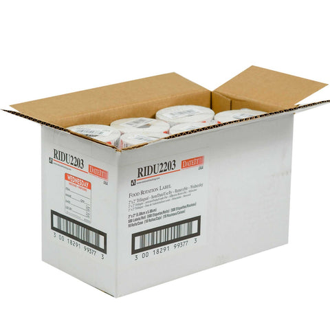 National Checking DateIt Item Date Use By Wednesday Removable Label, 500 count per roll -- 18 rolls per case.
