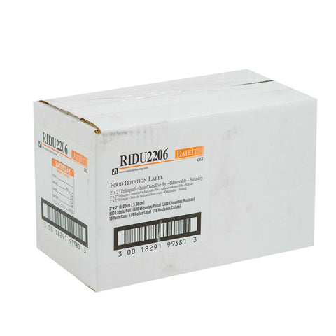 National Checking DateIt Item Date Use By Saturday Removable Label, 500 count per roll -- 18 rolls per case.