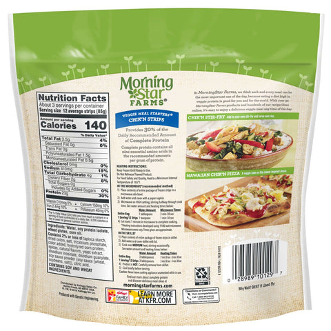Morningstar Farms Veggie Meal Starters Chik'n Strips, 10 ounce -- 6 per case