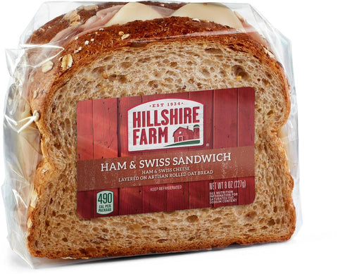 Hillshire Farm Ham and Swiss Sandwich, 0.5 Pound -- 10 per case