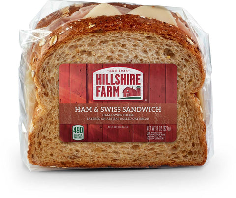 Hillshire Farm Ham and Swiss Sandwich, 0.5 Pound -- 10 per case