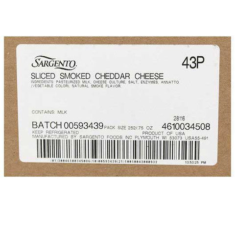 Sargento Sliced Smoked Cheddar Cheese, 21 Ounce -- 9 per case