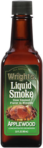 Wrights All Natural Liquid Smoke Applewood Seasoning, 3.5 Fluid Ounce -- 12 per case.