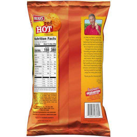 Herr Foods Red Hot Potato Chips, 2.5 Ounce -- 12 per case