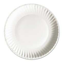 AJM Packaging White Paper Round Uncoated Plate, 9 inch Diameter -- 1000 per case