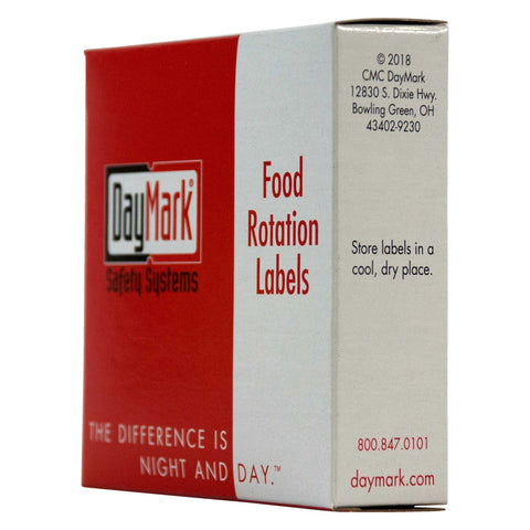 Daymark Round Permanent Half Blank Bilingual Day of the Week Label - Monday, 1 inch -- 12 box per case.
