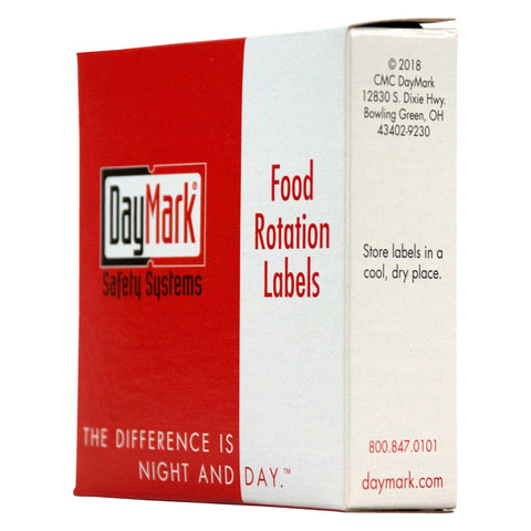 Daymark Round Permanent Half Blank Bilingual Day of the Week Label - Friday, 1 inch -- 12 box per case.