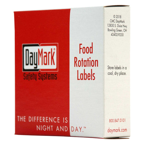 Daymark Round Permanent Half Blank Bilingual Day of the Week Label - Sunday, 1 inch -- 12 box per case.