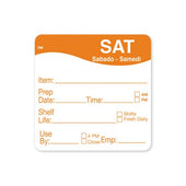 Daymark DissolveMark Shelf Life Day of the Week Label - Saturday, 2 x 2 inch -- 12 rolls per case.