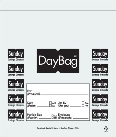 Daymark Day of the Week Portion Bag - Sunday, 5.5 x 5.5 inch -- 4 rolls per case.