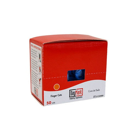 Daymark Blue Finger Cot First Aid Kit Refill - 50 per pack.