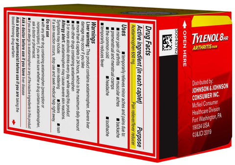 Tylenol Arthritis Pain Relief Caplets, 24 per unit -- 72 per case