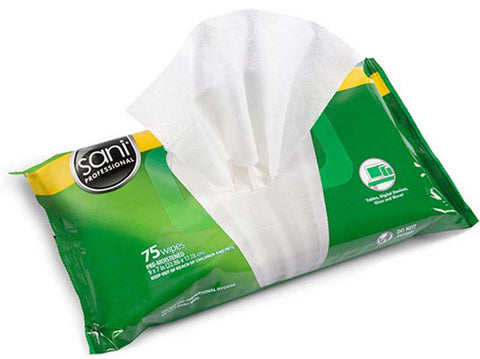Sani Professional Multi Surface Cleaner Wipes, 75 count per pack -- 20 per case.