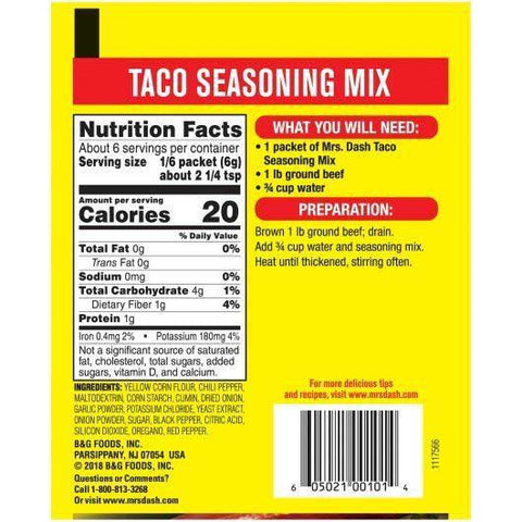 Dash All Natural Taco Seasoning Mix, 1.25 Ounce -- 12 per case