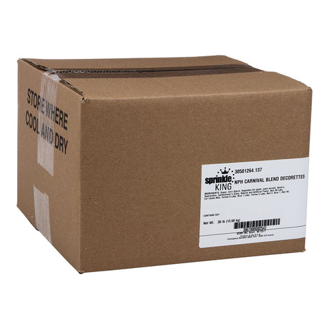Sprinkle King Non Partially Hydrogenated Carnival Blend Decorettes, 30 Pound.