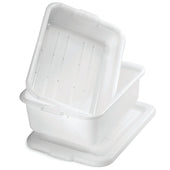 Tablecraft Milky White High Density Polyethylene Freezer Storage Box, 7 inch -- 12 per case.