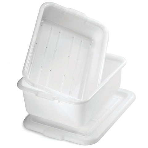 Tablecraft Milky White High Density Polyethylene Freezer Storage Box, 7 inch -- 12 per case.
