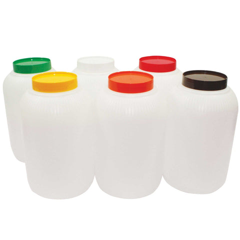 Tablecraft Gallon Backup Assorted Cap Pour Master Dispenser -- 6 per case.