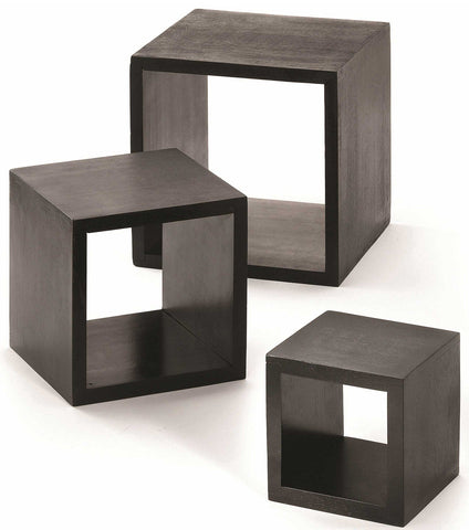 Tablecraft Black Square Wood Riser Set -- 2 set per case