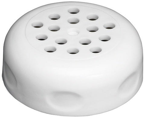 Tablecraft White Perforated Plastic Top for 6 or 8 Ounce Shaker - 12 count per pack -- 6 packs per case