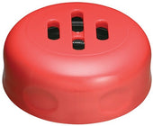 Tablecraft Plastic Red Slotted Shaker Top Only - 12 count per pack -- 6 packs per case