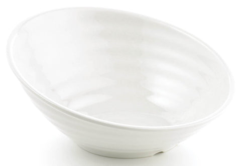 Tablecraft Frostone Melamine White Glitter Round Sloped Bowl, 14 x 6 inch -- 3 per case