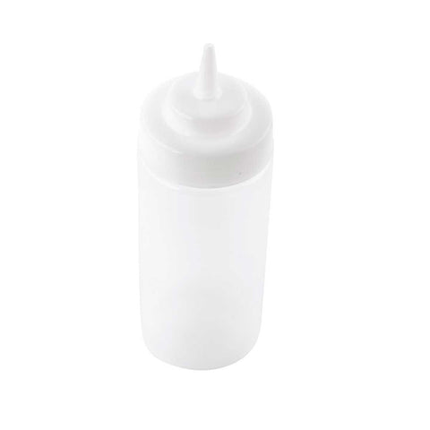 Tablecraft LDPE Clear 63MM Widemouth Cone Tip Squeeze Bottle with Natural Polypropylene Top, 16 Ounce -- 12 per case