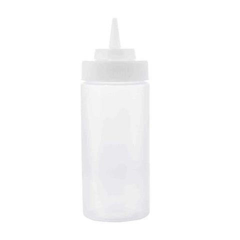 Tablecraft LDPE Clear 63MM Widemouth Cone Tip Squeeze Bottle with Natural Polypropylene Top, 16 Ounce -- 12 per case