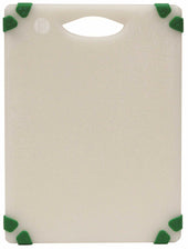 Tablecraft Color Coded Green Grips White Grippy Cutting Board, 6 x 10 inch -- 6 per case