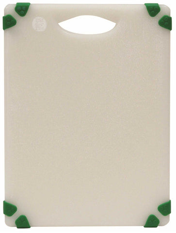 Tablecraft Color Coded Green Grips White Grippy Cutting Board, 6 x 10 inch -- 6 per case
