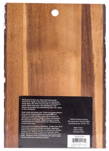 Tablecraft Acacia Bark Lined Rectangular Display Board, 12 x 8 x 0.75 inch -- 12 per case