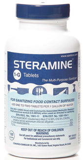 Luster Professional Steramine Sanitizer Concentrate Tablet, 150 count per pack -- 6 per case.