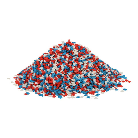 Sprinkle King Non Partially Hydrogenated Red White and Blue Mini Star Decorettes, 5 Pound -- 4 per case.