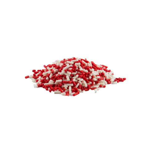 Sprinkle King Non Partially Hydrogenated Red and White Valentine Blend Decorettes, 6 Pound -- 4 per case.