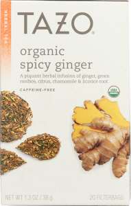 Tazo Organic Spicy Ginger Tea, 20 tea bags per pack -- 6 per case