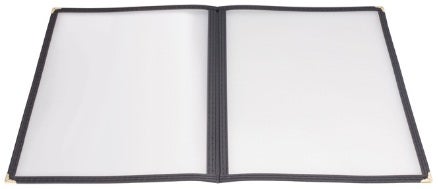 Winco Black Double Fold Panel Menu Cover -- 25 per case