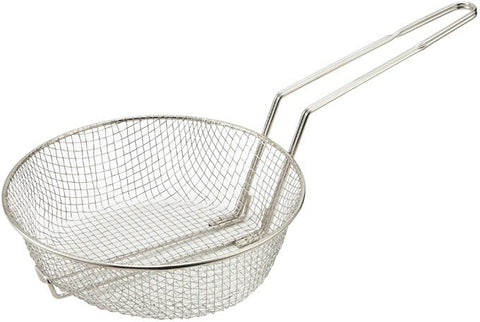 Winco Nickel Plated Steel Medium Mesh Culinary Basket, 10 inch -- 12 per case